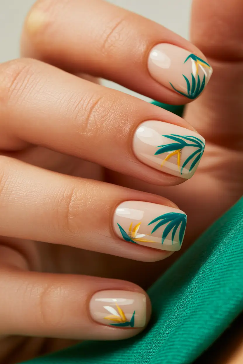 tropical nails Minimal Palm Accents for Everyday Tropics