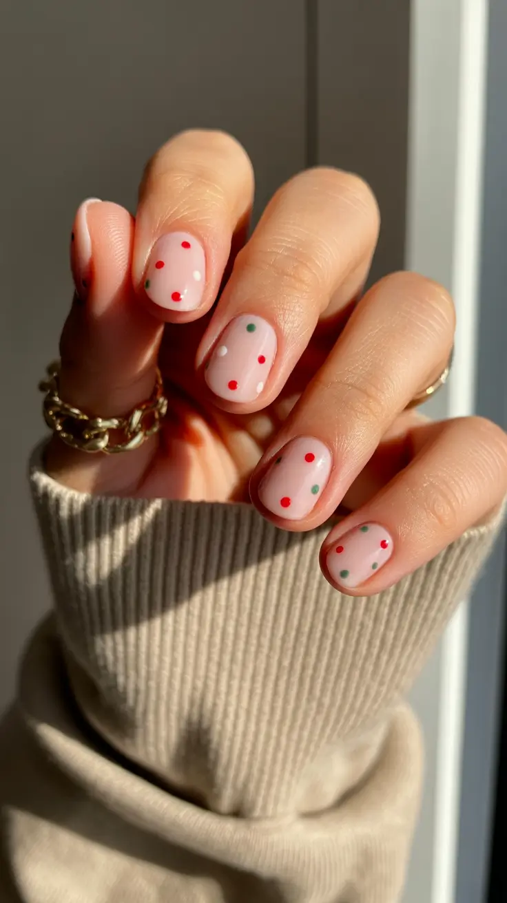 y2k nails Short Polka Dot Minimal