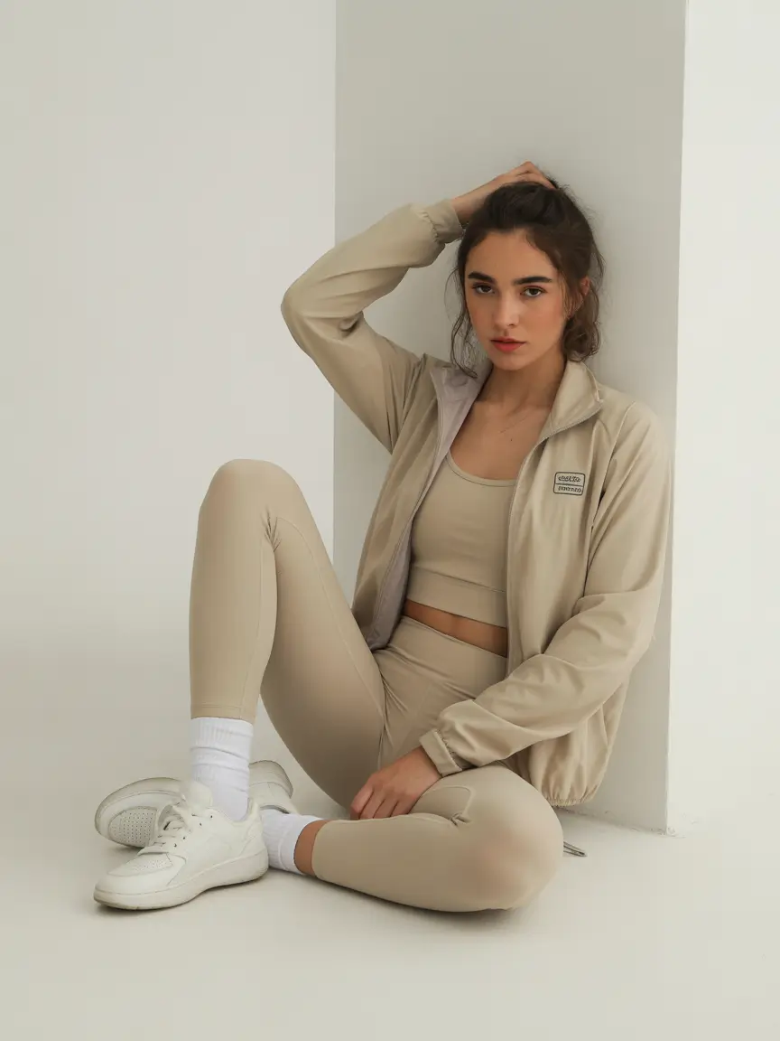 Spring workout outfits Minimal Neutrals for a Calm Workout Mood