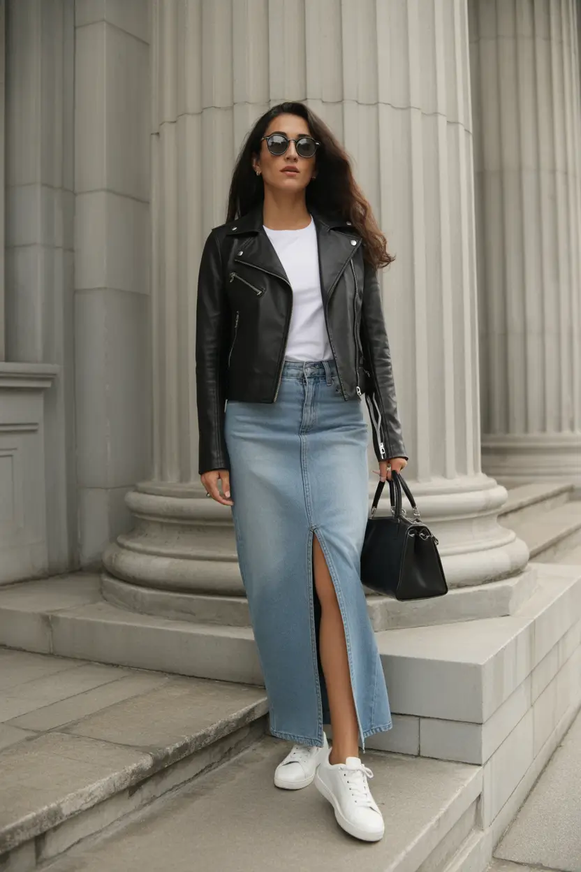 Every Day Spring Outfits Minimal Leather City Style