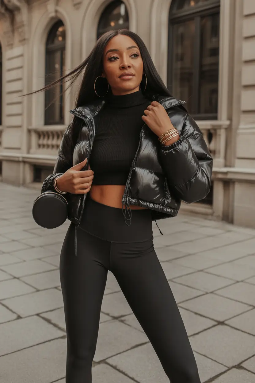 24 chic leggings outfit spring 2026 Casual Black with Urban Polish