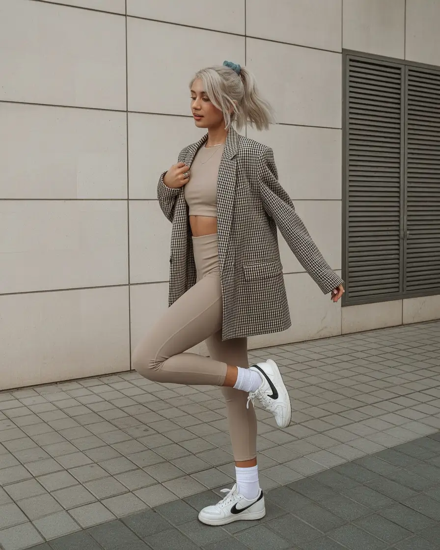 24 chic leggings outfit spring 2026 Elevated Neutrals That Move with You