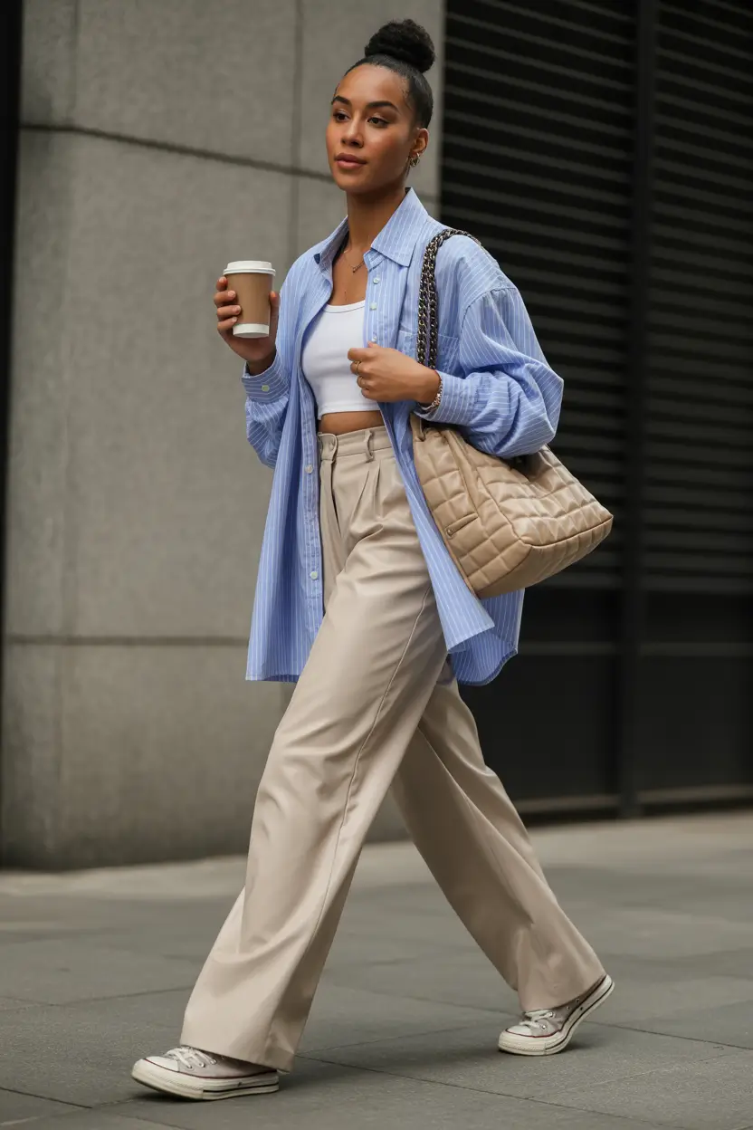 midsize spring outfits Soft Neutrals for Everyday Movement
