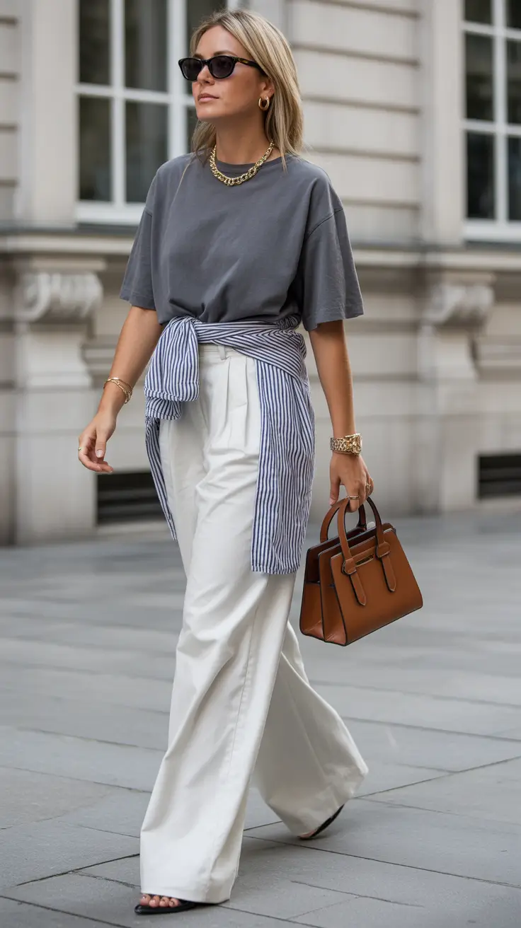 midsize spring outfits Minimalist Layers With a Relaxed Silhouette