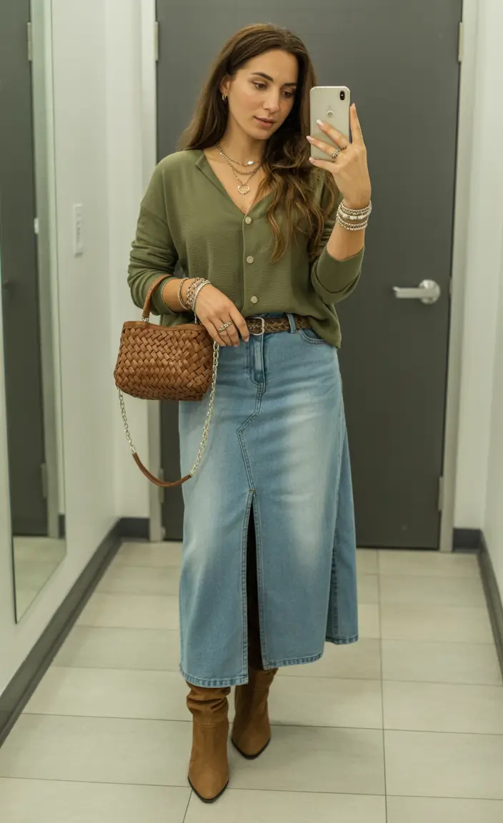 modest spring outfits Denim Skirts Styled for Everyday Ease