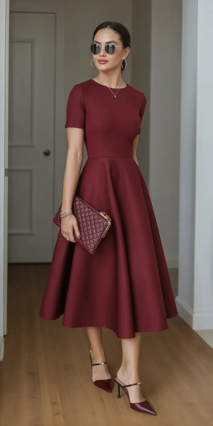 spring fashion outfits Burgundy Structure With a Soft Feminine Spine