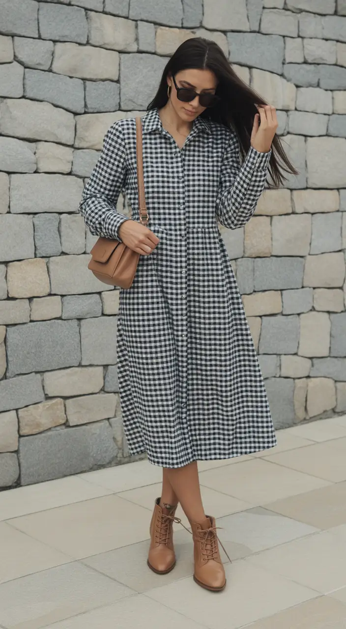spring fashion outfits Gingham Calm Meets Casual Street Confidence