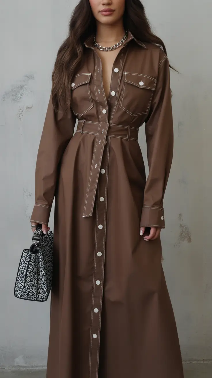 spring fashion outfits Chocolate Utility With Runway Intentions