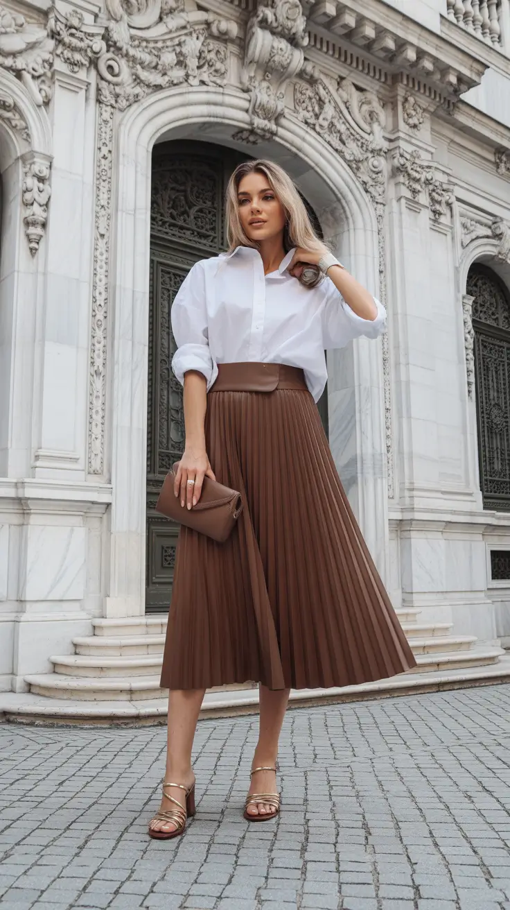 spring fashion outfits Pleated Ease With Bright Spring Energy