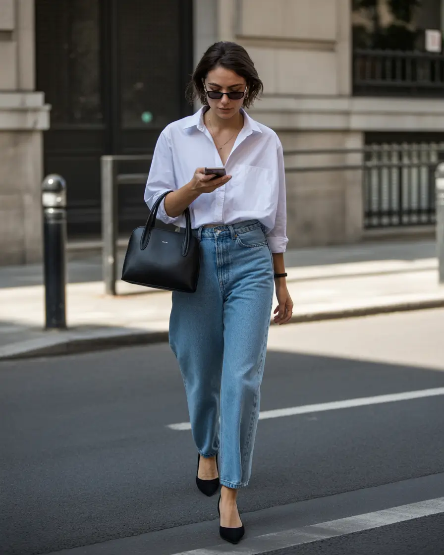 spring outfits 2026 trends Effortless City Denim With a Polished Core