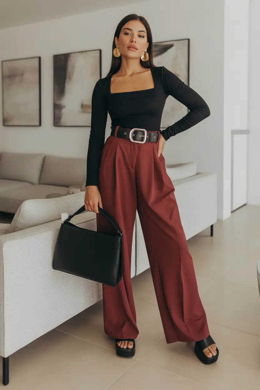 spring outfits 2026 trends Rich Color Pairing With Sculptural Simplicity
