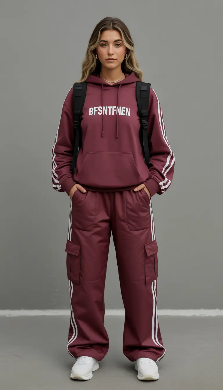 spring sport outfits for women Deep Burgundy Utility Sport Look