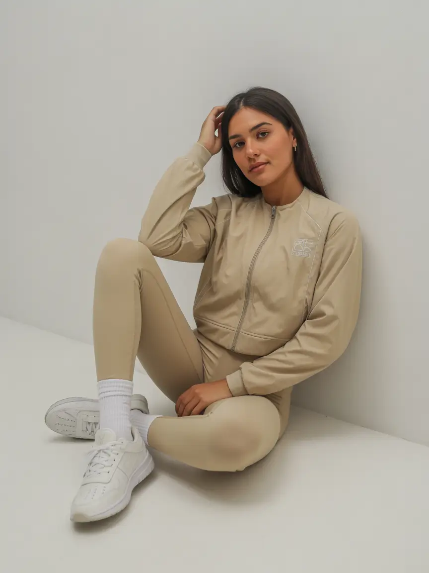 spring sport outfits for women Soft Beige Activewear That Feels Like a Reset