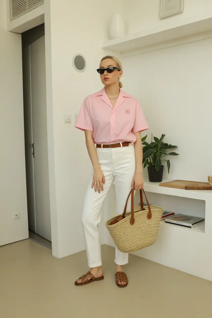 Spring vacation outfits Soft Pastels and Crisp Whites for Polished Spring Days