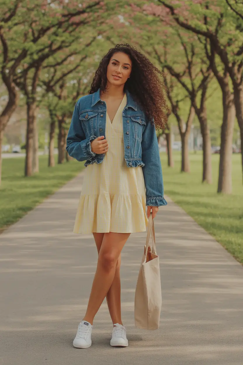 Spring vacation outfits Denim Jackets and Spring Dresses for Everyday Ease