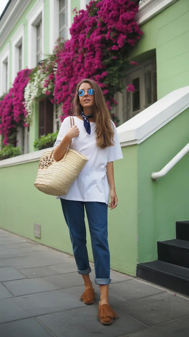 Spring vacation outfits Relaxed Denim and Easy Tees for Laid-Back Exploration