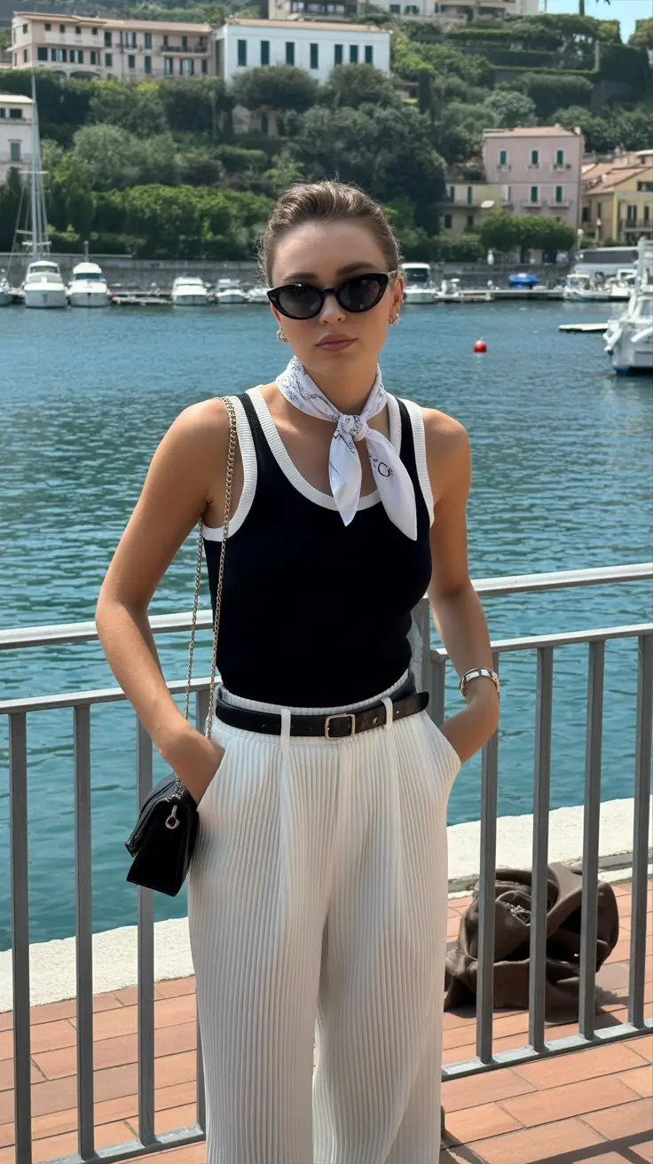 italy outfits spring Graphic Simplicity with a Riviera Edge