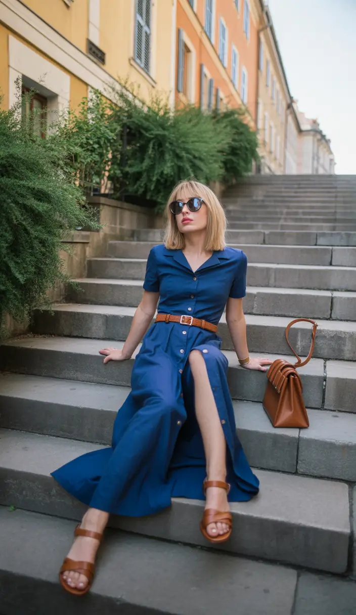 italy outfits spring A Button-Front Dress for Unhurried Afternoons