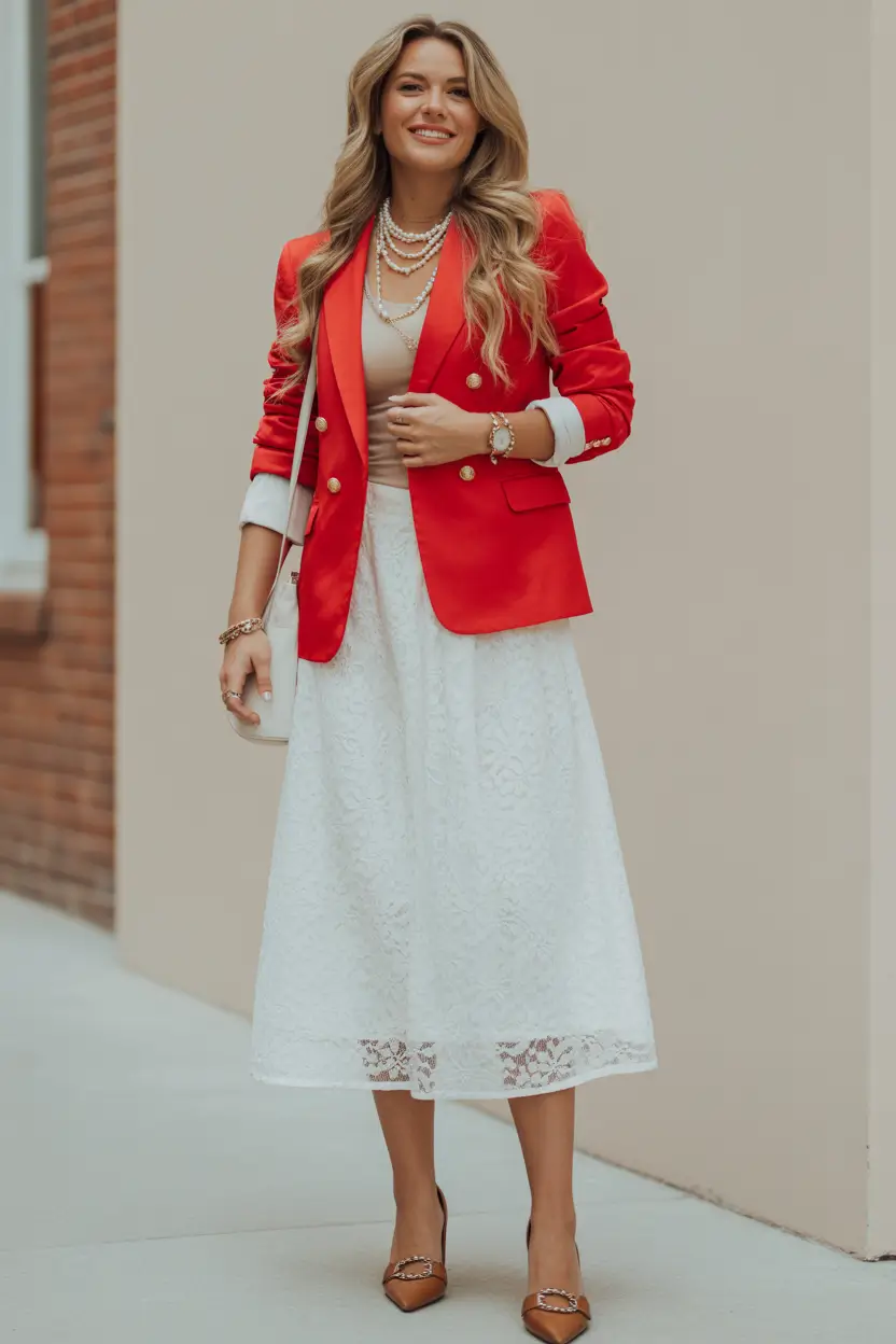 italy outfits spring A Red Blazer Moment That Feels Joyful