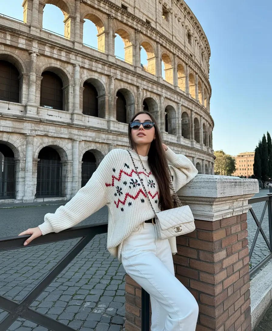 italy outfits spring Classic Knitwear with Roman Grandeur