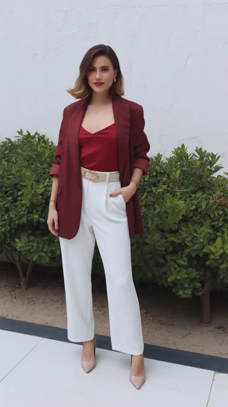 Spring formal outfits Relaxed Formal With a Bright Power Palette