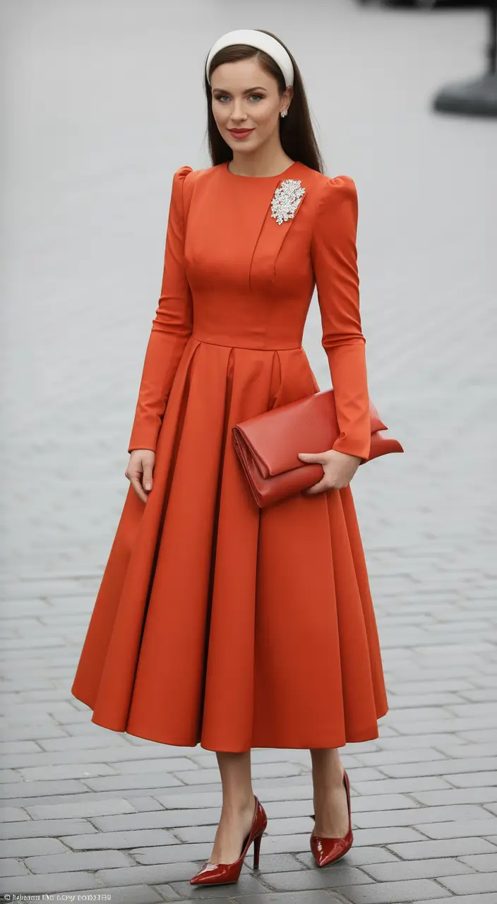 Spring formal outfits Burnt Orange Romance With a Vintage Soul