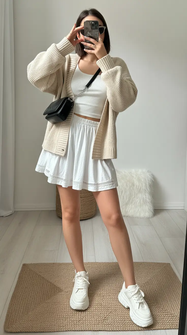 sneakers spring outfit Soft Neutrals and Everyday Ease