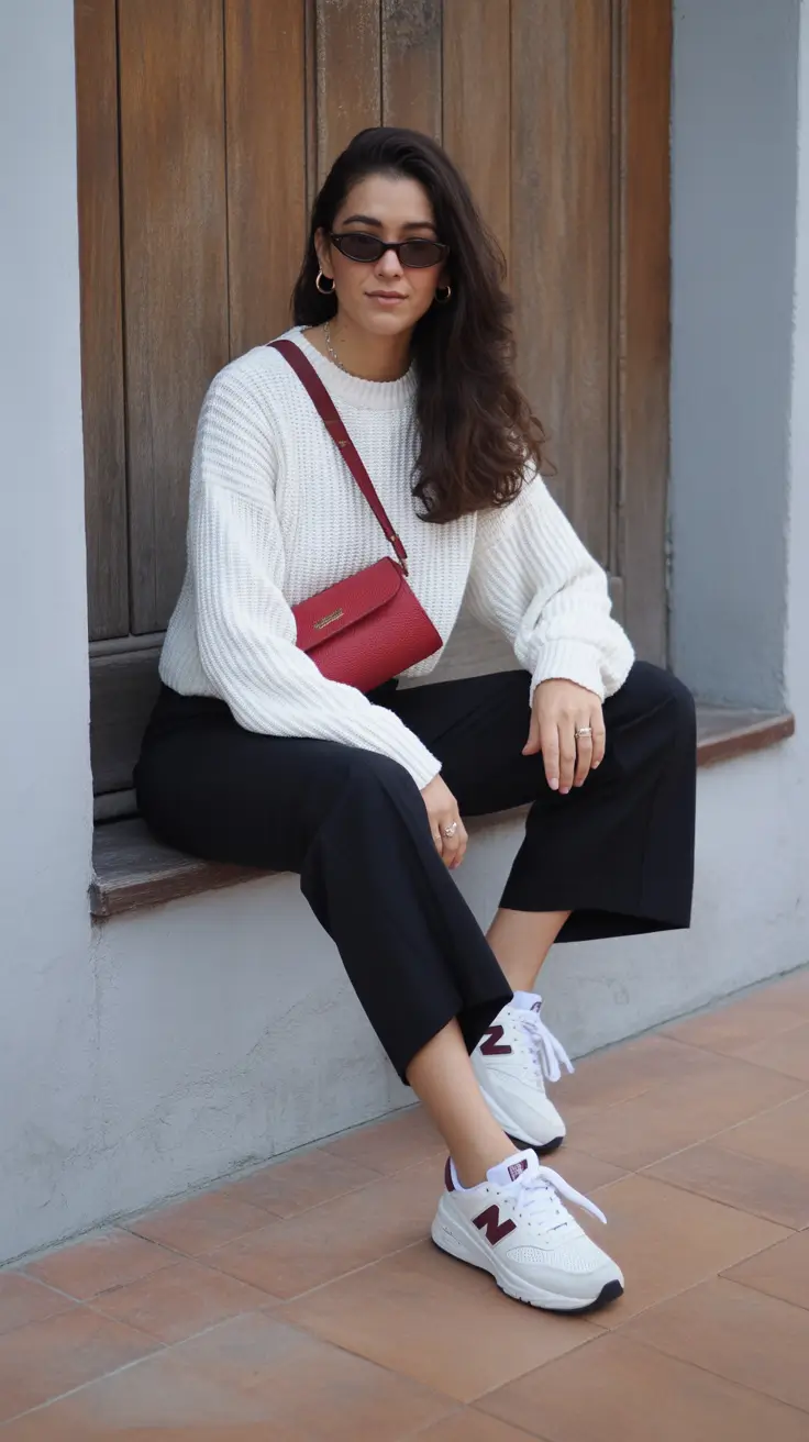 sneakers spring outfit Soft Knitwear with Quiet Confidence