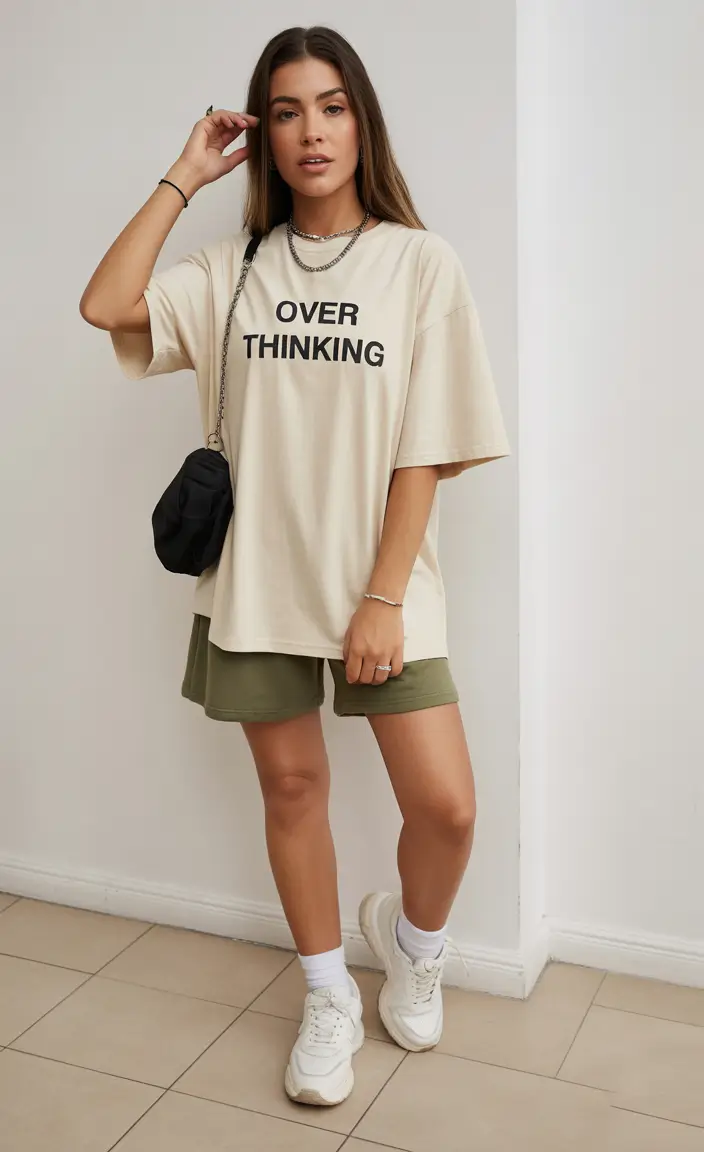 sneakers spring outfit Statement Tees with Casual Confidence