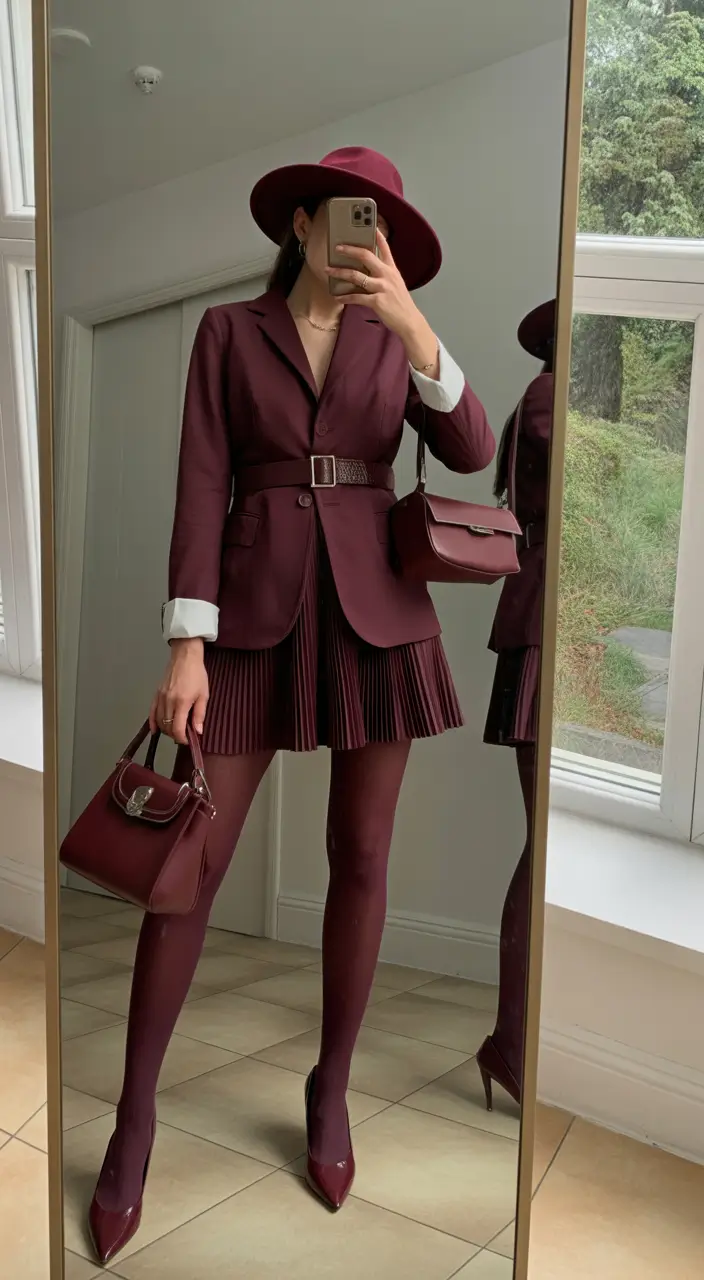 old money spring outfits Deep Wine Tones for Dramatic Early Spring Days