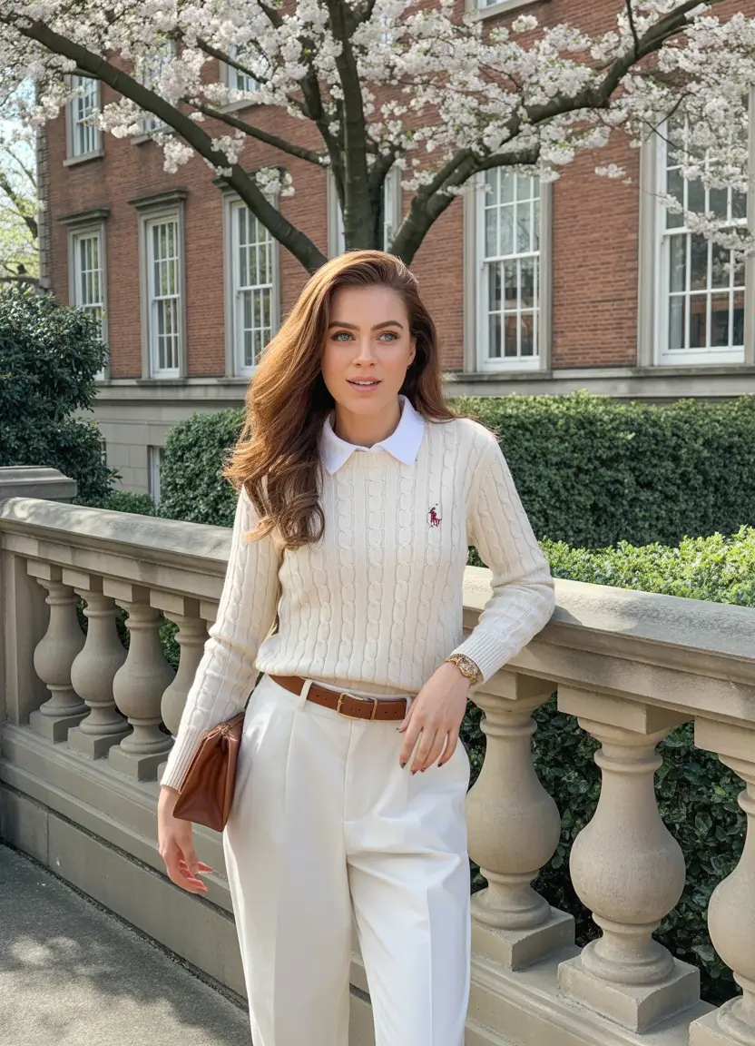 old money spring outfits Soft Preppy for Early Spring Mornings