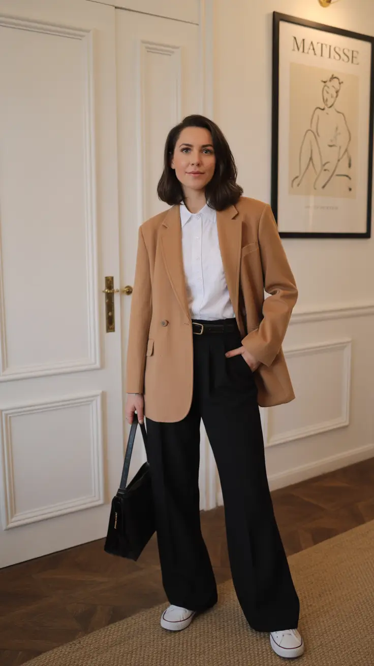 Spring blazer outfits Classic Camel Blazer for Everyday Authority
