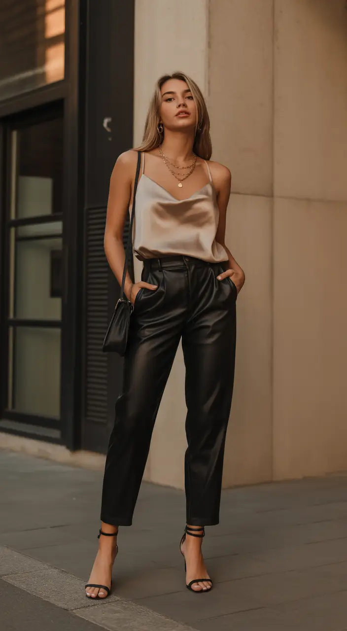 spring going out outfits Minimal Glam with a Casual Night Edge