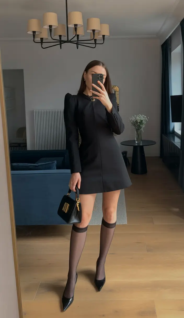 spring going out outfits Sculpted Black Mini for Late-Night Elegance