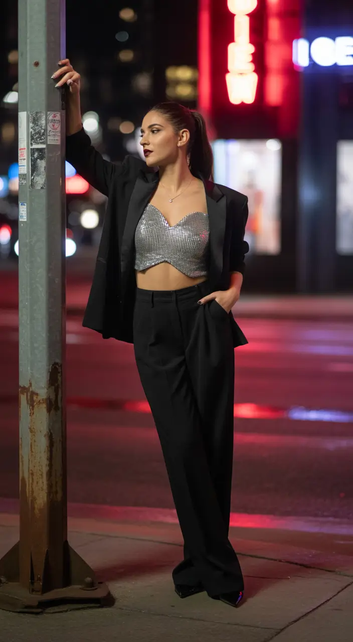 spring going out outfits After-Dark Sparkle with Tailored Ease