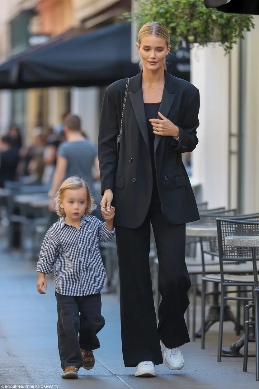 spring mom outfits Tailored Black Layers With Quiet Confidence