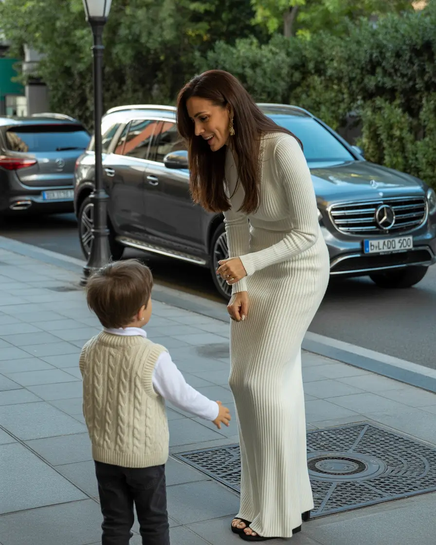 spring mom outfits Soft Knit Dress Feminine and Strong