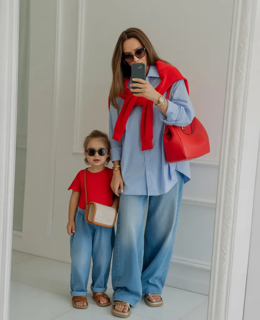 spring mom outfits Playful Color and Denim for Joyful Spring Days