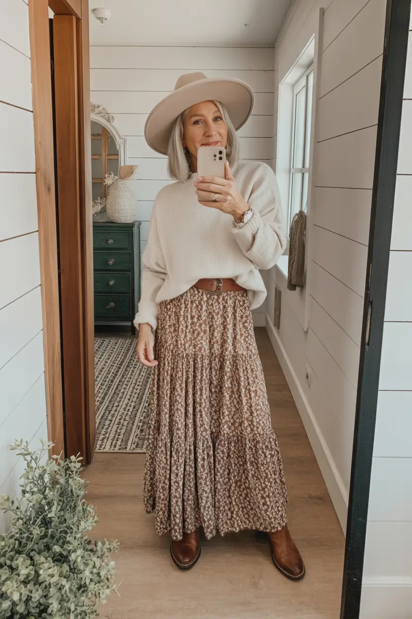 Spring Outfits for Women Over 40 Soft Neutrals and Bohemian Ease