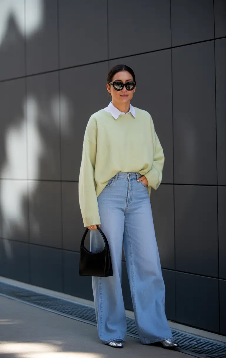 Spring Outfits for Women Over 40 Pastel Denim Look