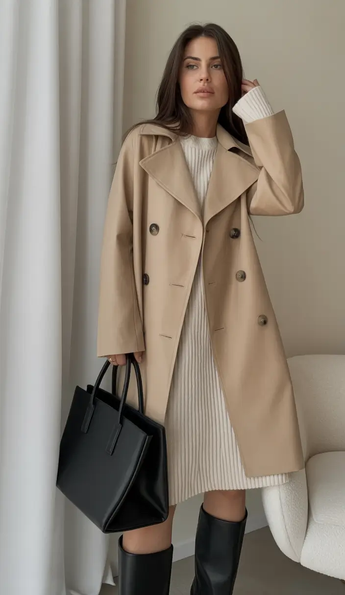 Spring Outfits for Women Over 40 Neutral Trench