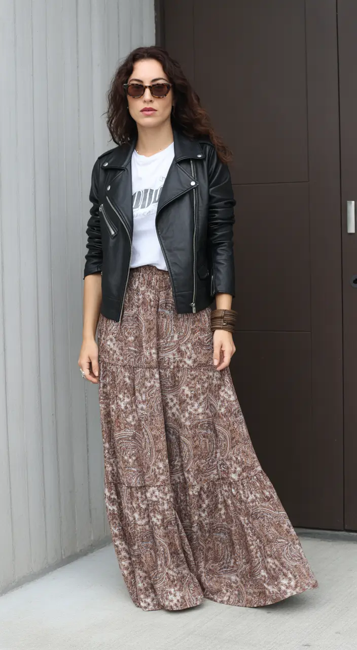 Spring Outfits for Women Over 40 Leather and Flow