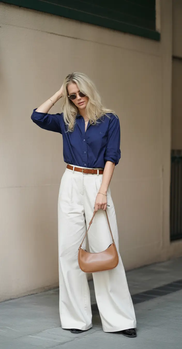Spring Outfits for Women Over 40 Navy and White