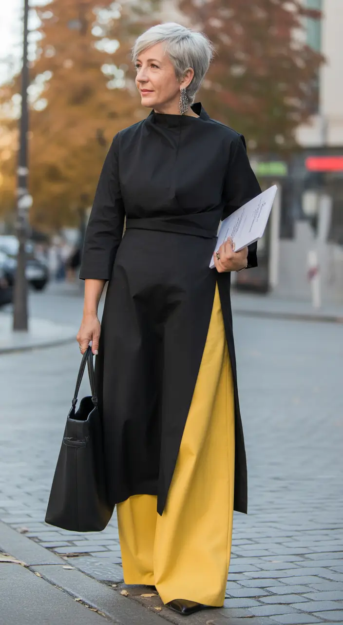 Spring Outfits for Women Over 50 Architectural Black Elegance