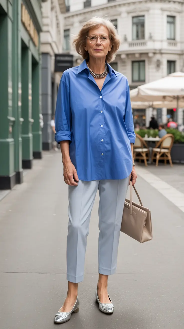 Spring Outfits for Women Over 50 Classic Blue Casual
