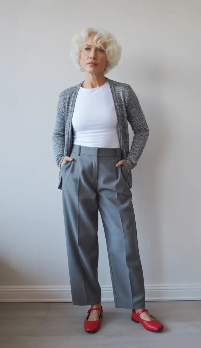 Spring Outfits for Women Over 50 Red Accent Casual Chic