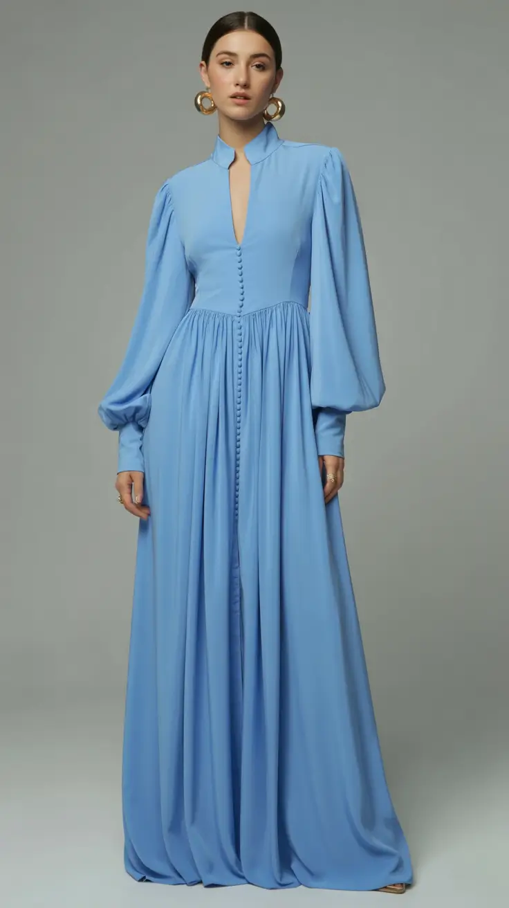 spring wedding outfit Soft Blue Elegance With Gentle Volume