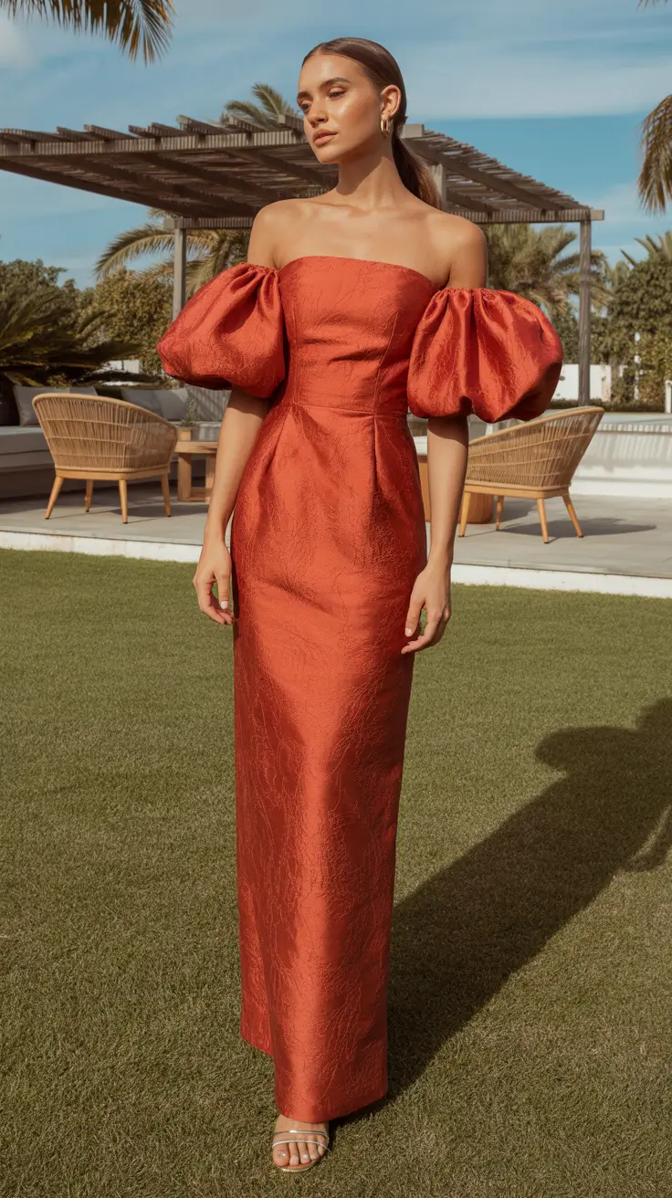 spring wedding outfit Terracotta Drama for Sunset Ceremonies