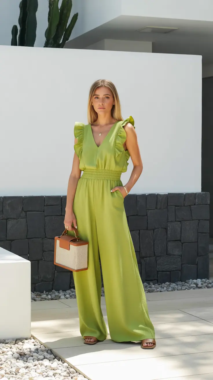 spring wedding outfit Fresh Green for Modern Daytime Celebrations
