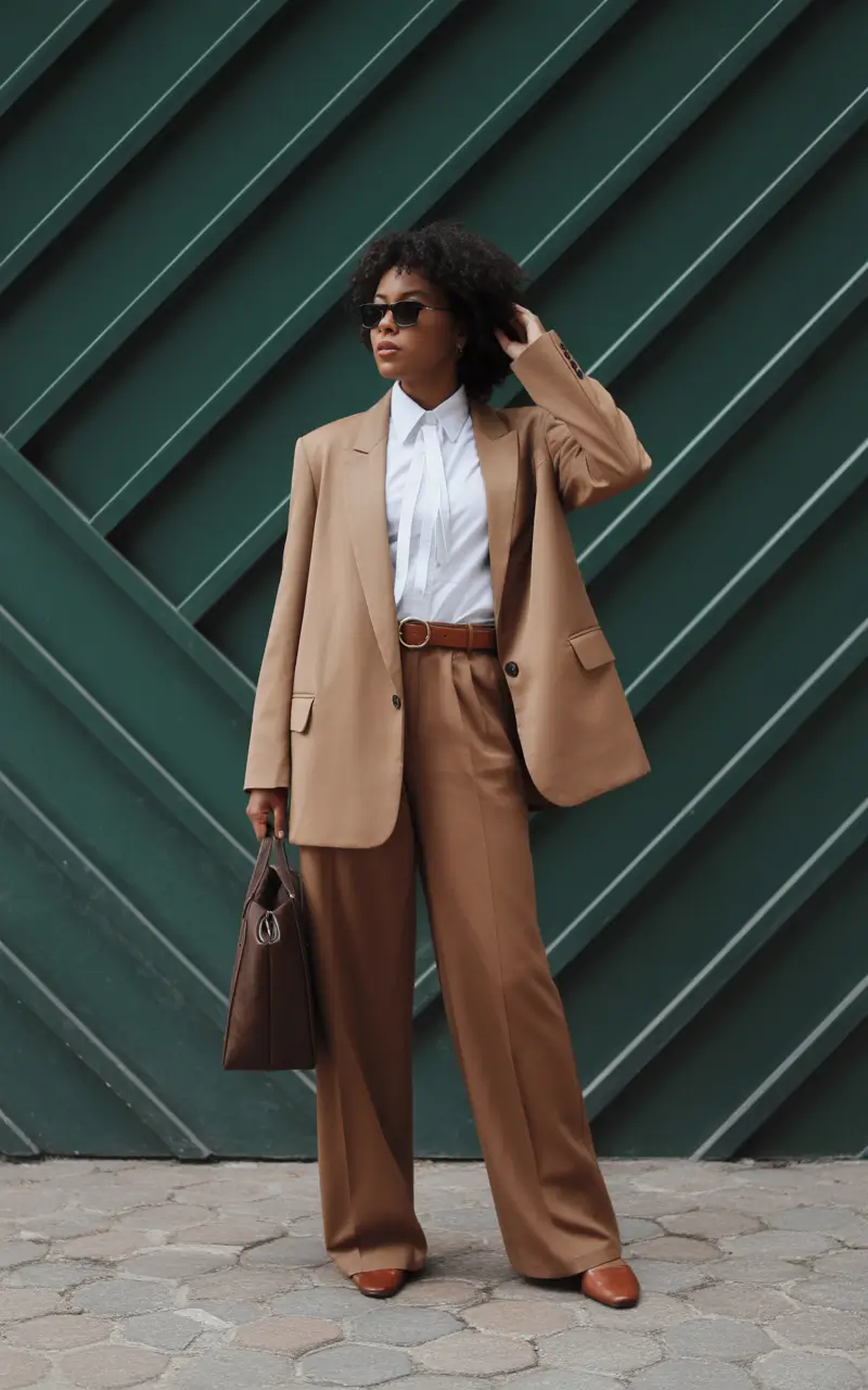 Spring Workwear Modern Monochrome With Relaxed Tailoring